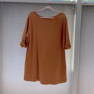 Oversized sweatshirt dress in burnt orange